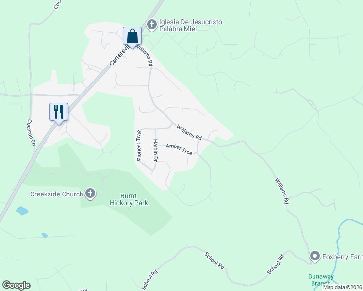 map of restaurants, bars, coffee shops, grocery stores, and more near 158 Amber Trce in Dallas
