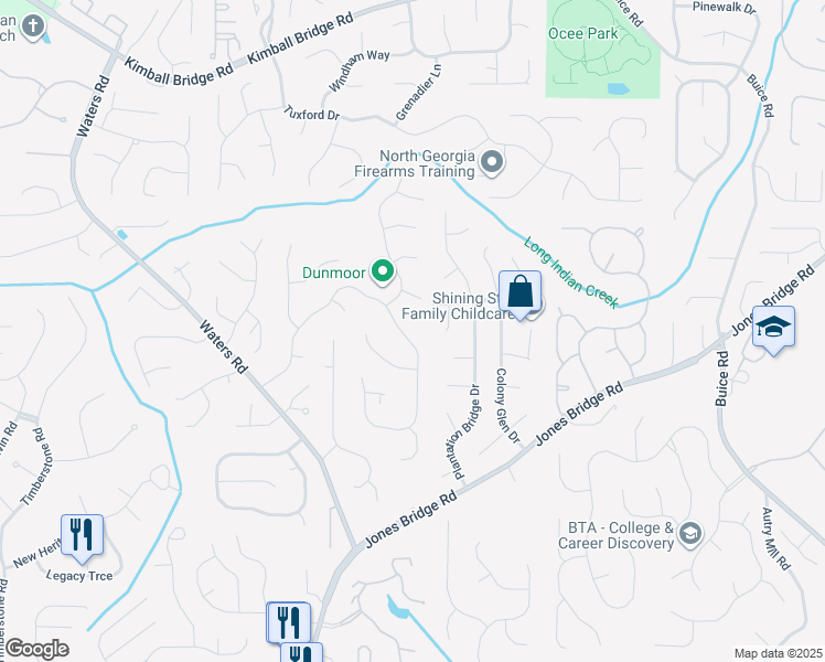 map of restaurants, bars, coffee shops, grocery stores, and more near 10645 Centennial Drive in Alpharetta