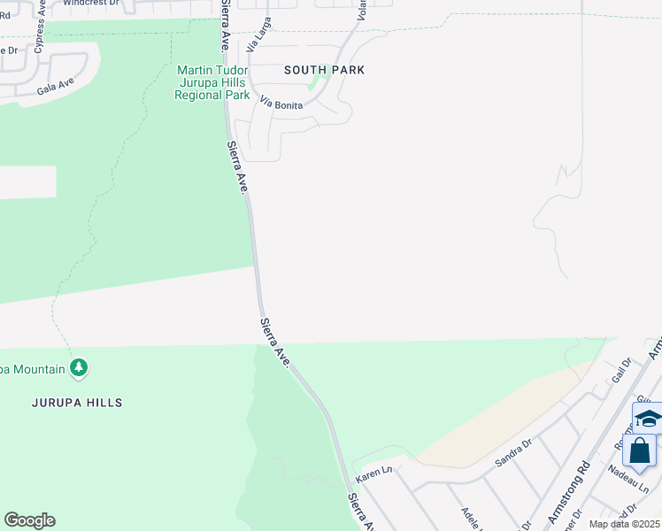 map of restaurants, bars, coffee shops, grocery stores, and more near Sierra Avenue in Fontana