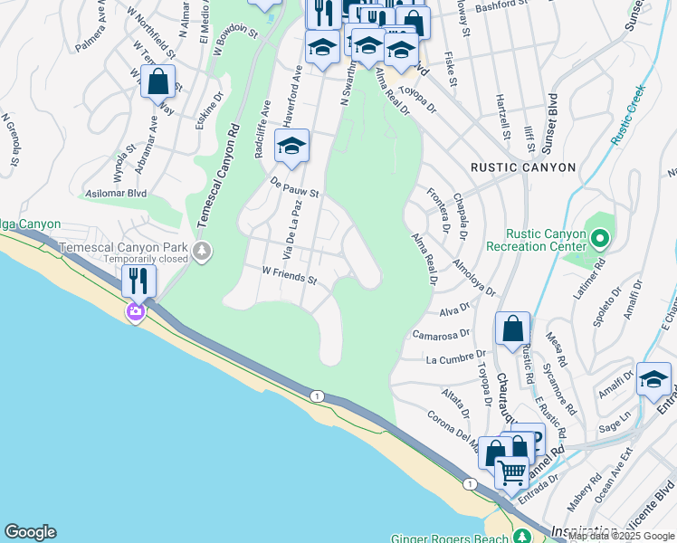 map of restaurants, bars, coffee shops, grocery stores, and more near 419 North Lombard Avenue in Los Angeles