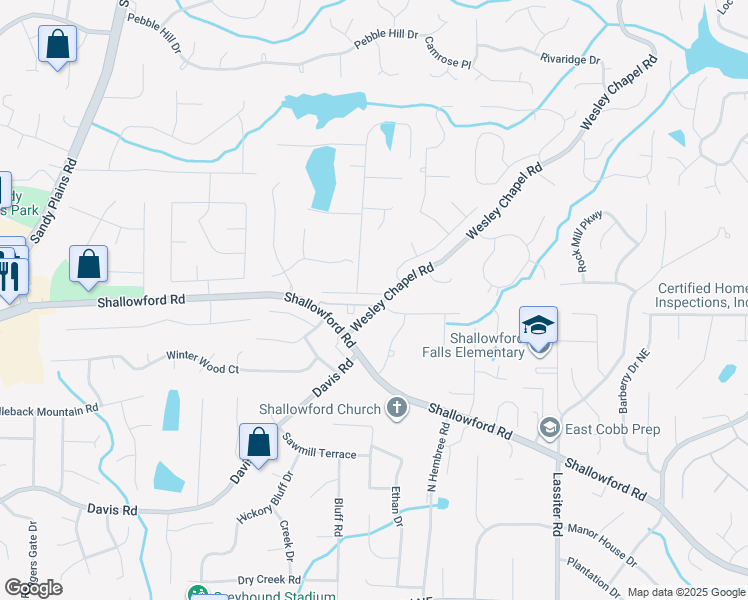 map of restaurants, bars, coffee shops, grocery stores, and more near in Cobb County