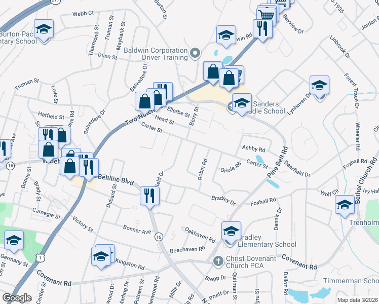 map of restaurants, bars, coffee shops, grocery stores, and more near 3240 Danfield Drive in Columbia