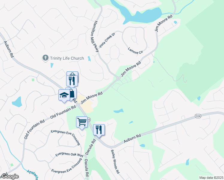 map of restaurants, bars, coffee shops, grocery stores, and more near in Dacula