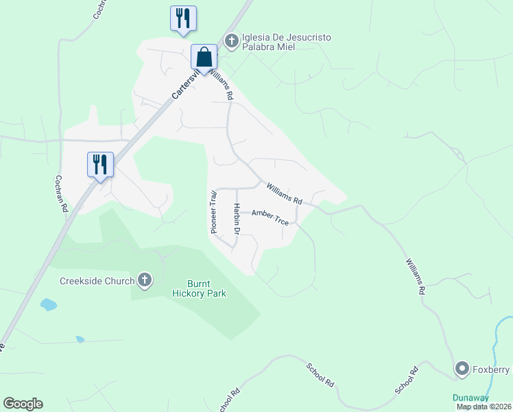 map of restaurants, bars, coffee shops, grocery stores, and more near 214 Amber Trce in Dallas
