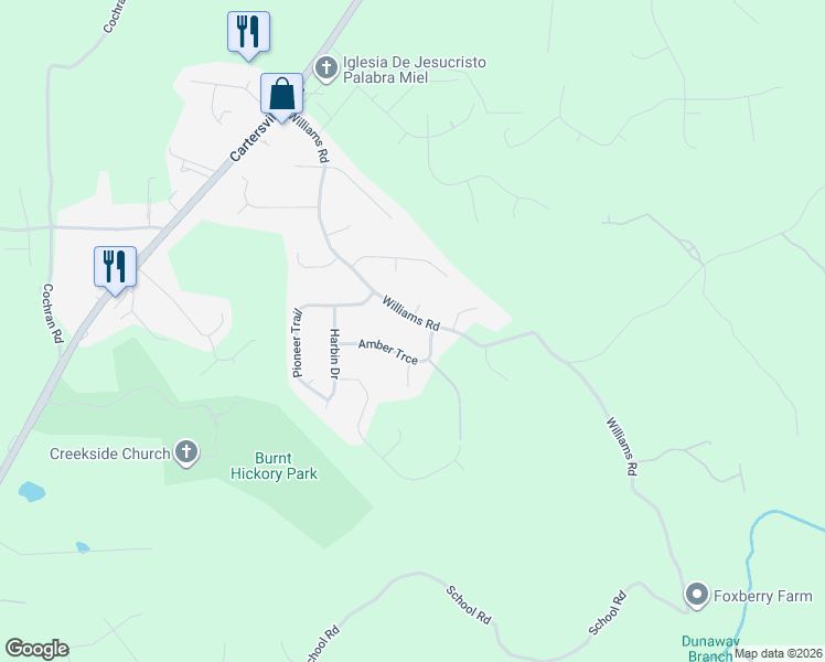 map of restaurants, bars, coffee shops, grocery stores, and more near in Paulding County