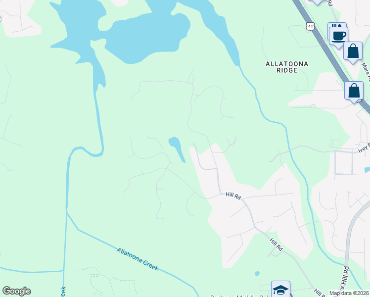 map of restaurants, bars, coffee shops, grocery stores, and more near 5375 Lake Redwine Cv in Acworth