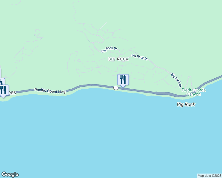 map of restaurants, bars, coffee shops, grocery stores, and more near 20448 Pacific Coast Highway in Malibu