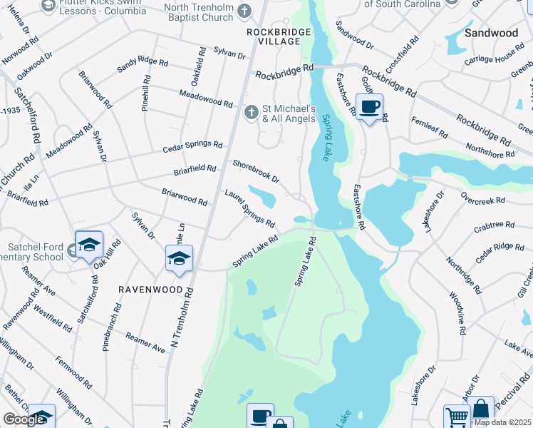 map of restaurants, bars, coffee shops, grocery stores, and more near 333 Laurel Springs Road in Columbia