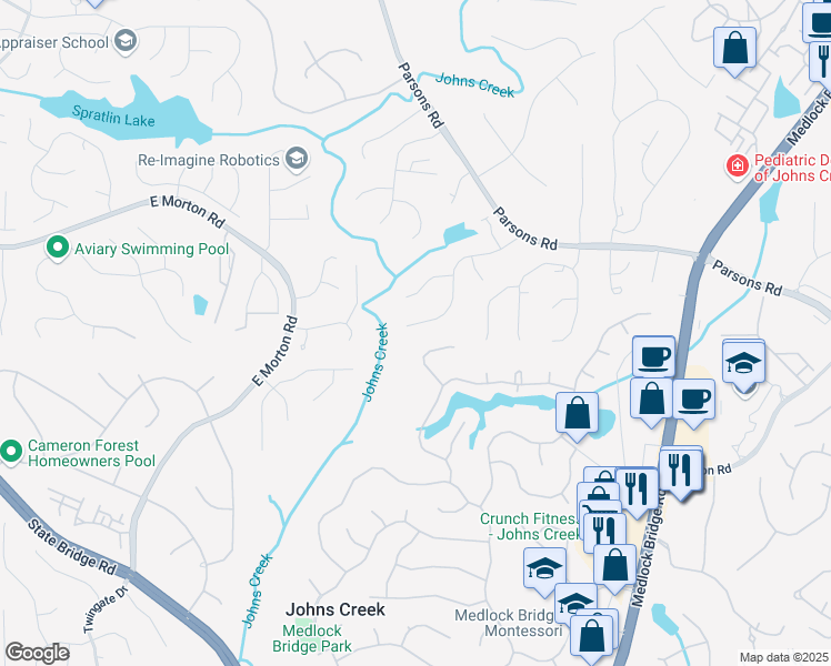 map of restaurants, bars, coffee shops, grocery stores, and more near 10485 Stonefield Landing in Duluth