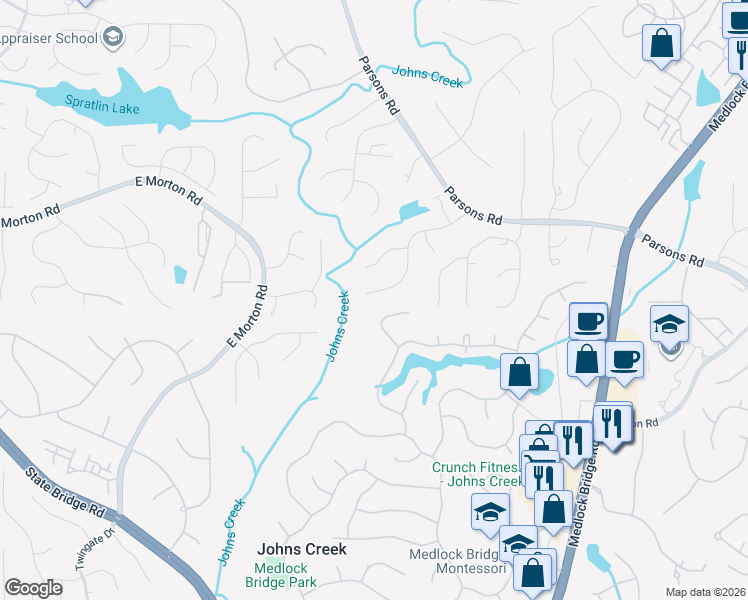 map of restaurants, bars, coffee shops, grocery stores, and more near 10485 Stonefield Landing in Duluth