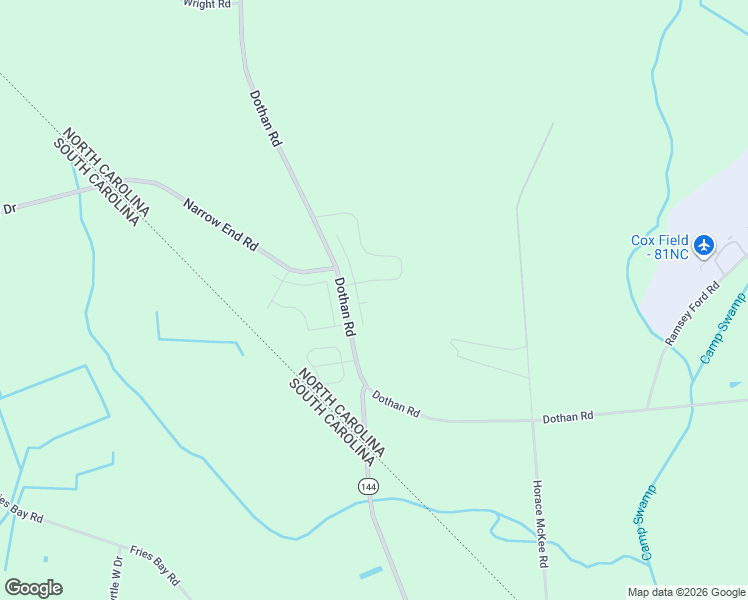 map of restaurants, bars, coffee shops, grocery stores, and more near 51 Vintage Way in Tabor City