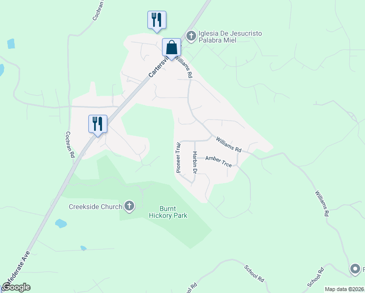 map of restaurants, bars, coffee shops, grocery stores, and more near 185 Pioneer Trail in Dallas