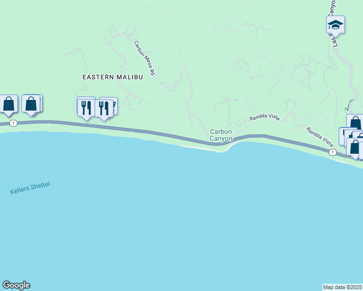 map of restaurants, bars, coffee shops, grocery stores, and more near 21938 Pacific Coast Highway in Malibu