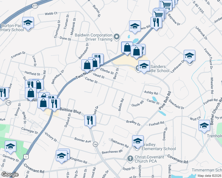 map of restaurants, bars, coffee shops, grocery stores, and more near 3240 Danfield Drive in Columbia