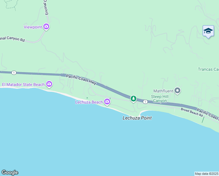 map of restaurants, bars, coffee shops, grocery stores, and more near 31727 California 1 in Malibu