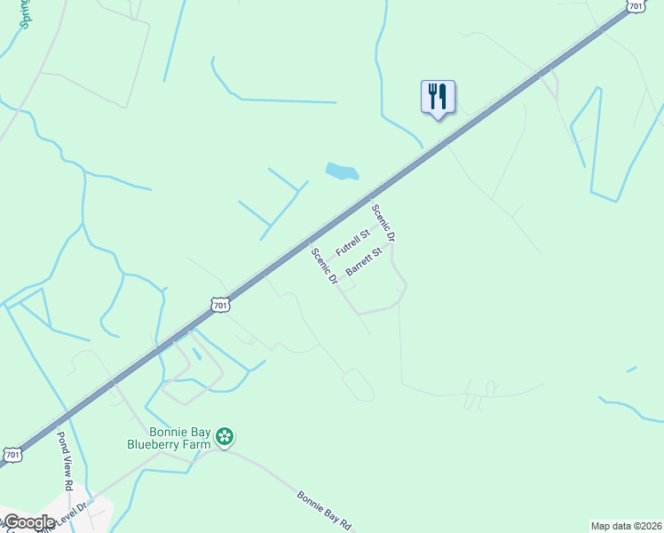 map of restaurants, bars, coffee shops, grocery stores, and more near 900 Futrell Street in Loris