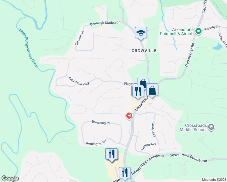 map of restaurants, bars, coffee shops, grocery stores, and more near 101 Lincolnwood Lane in Acworth