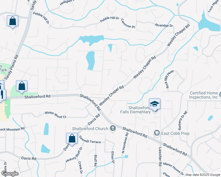 map of restaurants, bars, coffee shops, grocery stores, and more near 3603 Allpoint Drive in Marietta