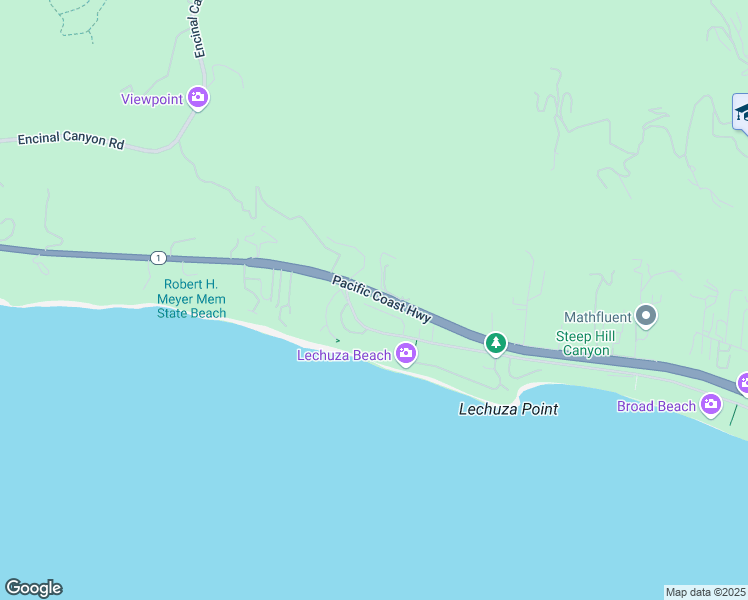 map of restaurants, bars, coffee shops, grocery stores, and more near 31819 Cottontail Lane in Malibu