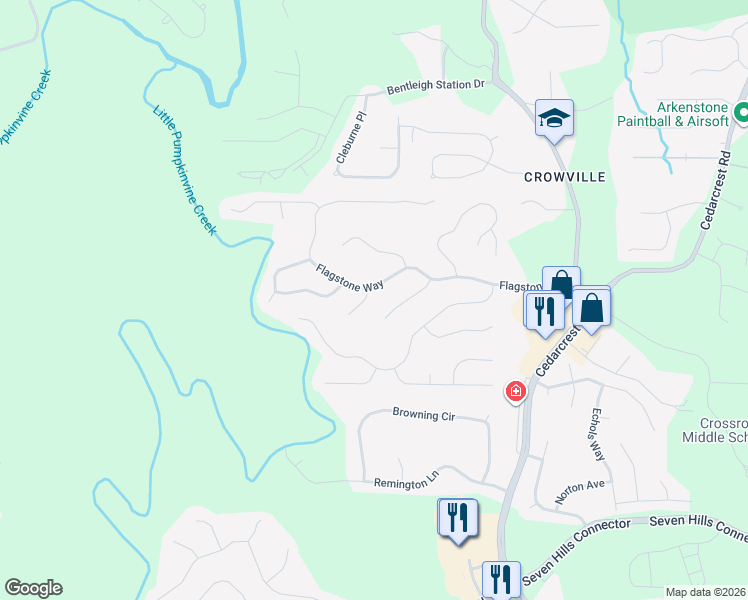 map of restaurants, bars, coffee shops, grocery stores, and more near 17 Nimblewood Trail in Acworth