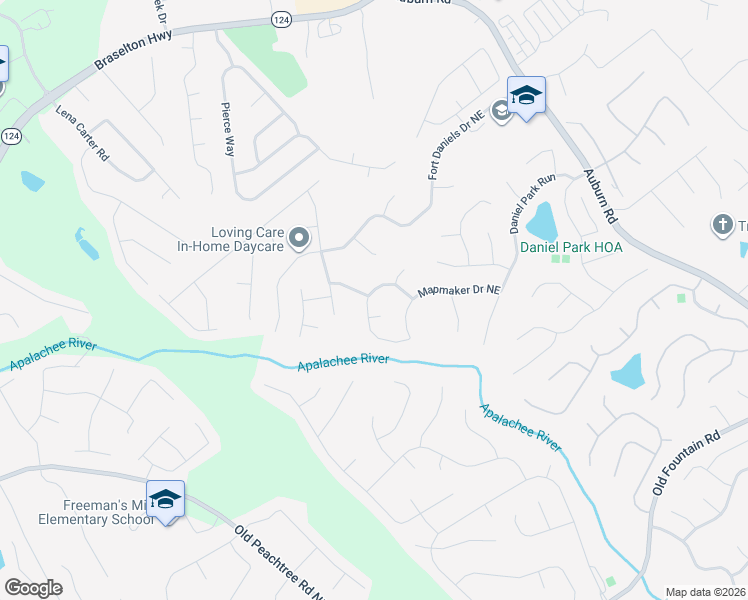 map of restaurants, bars, coffee shops, grocery stores, and more near 1969 Mapmaker Drive Northeast in Dacula