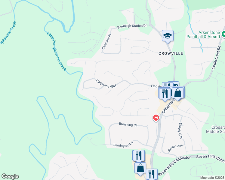 map of restaurants, bars, coffee shops, grocery stores, and more near 17 Nimblewood Trail in Acworth