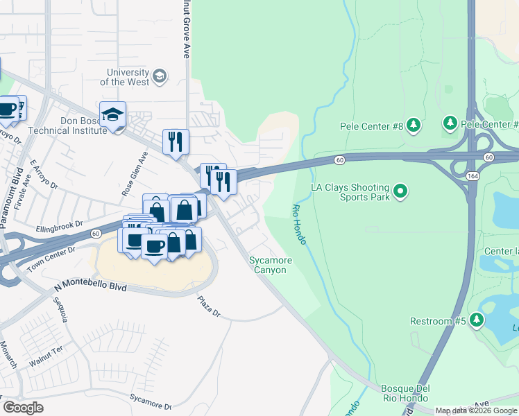 map of restaurants, bars, coffee shops, grocery stores, and more near 646 Hazel Avenue in Rosemead