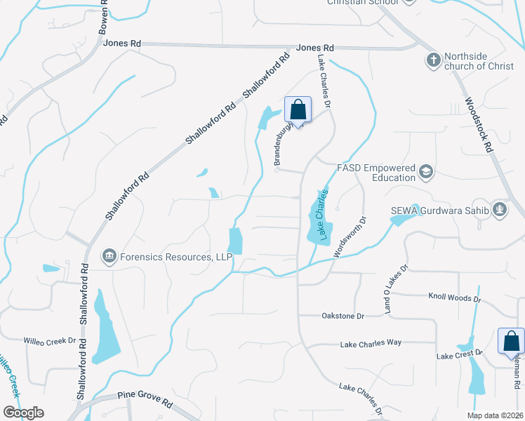 map of restaurants, bars, coffee shops, grocery stores, and more near 8 Meeting Street in Roswell