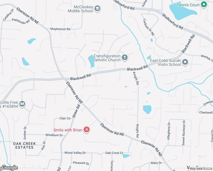 map of restaurants, bars, coffee shops, grocery stores, and more near 1645 South Ridge Drive in Marietta
