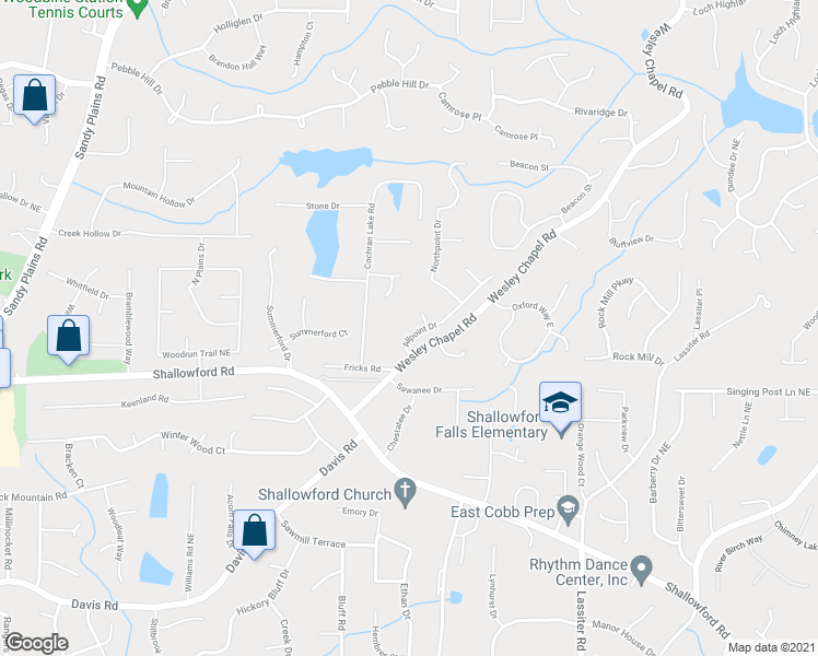 map of restaurants, bars, coffee shops, grocery stores, and more near 3607 Allpoint Drive in Marietta