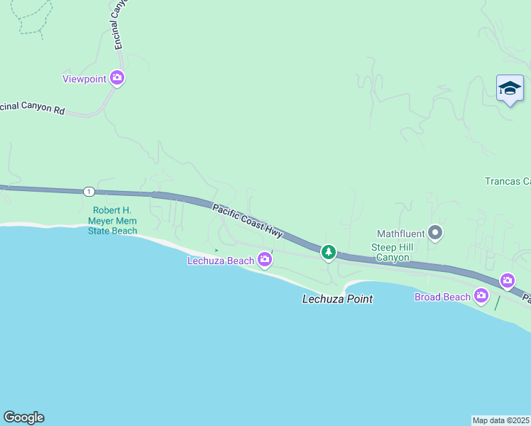 map of restaurants, bars, coffee shops, grocery stores, and more near 31727 California 1 in Malibu