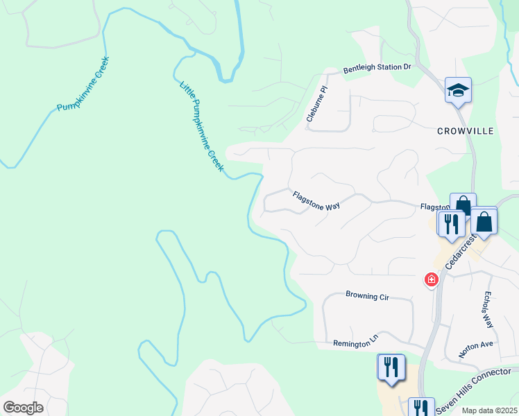 map of restaurants, bars, coffee shops, grocery stores, and more near 138 Knightwood Point in Acworth