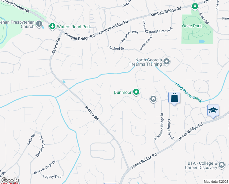 map of restaurants, bars, coffee shops, grocery stores, and more near 3730 Banyon Lane in Alpharetta