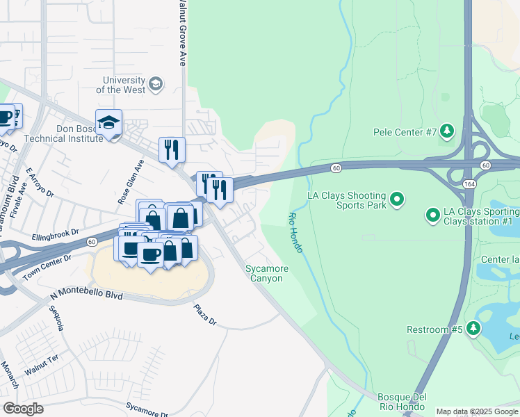 map of restaurants, bars, coffee shops, grocery stores, and more near 774 Muscatel Avenue in Rosemead