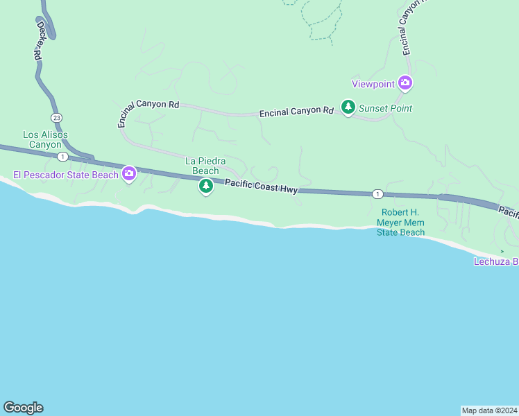 map of restaurants, bars, coffee shops, grocery stores, and more near 32554 Pacific Coast Highway in Malibu