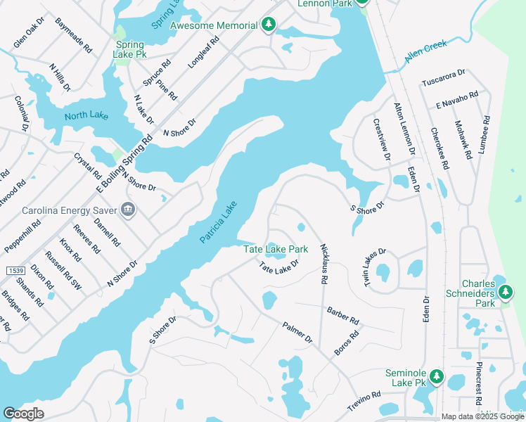 map of restaurants, bars, coffee shops, grocery stores, and more near 1011 South Shore Drive in Southport