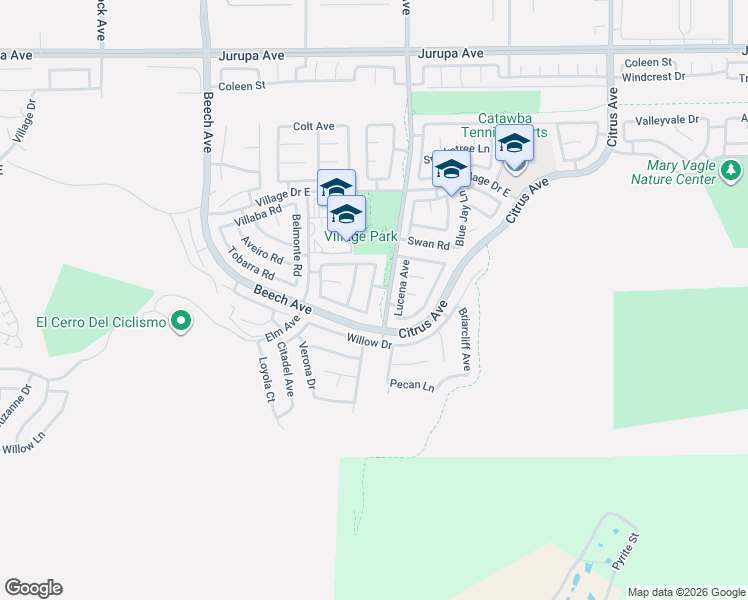 map of restaurants, bars, coffee shops, grocery stores, and more near 11766 Lucena Avenue in Fontana