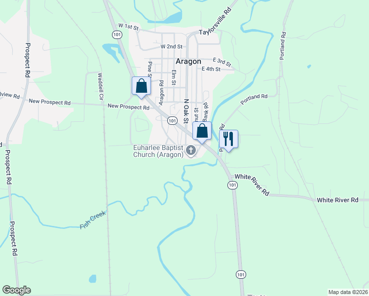 map of restaurants, bars, coffee shops, grocery stores, and more near 100 Hixville Road in Aragon