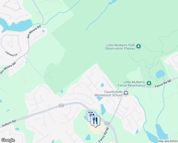 map of restaurants, bars, coffee shops, grocery stores, and more near 3544 Candytuft Run Northeast in Auburn