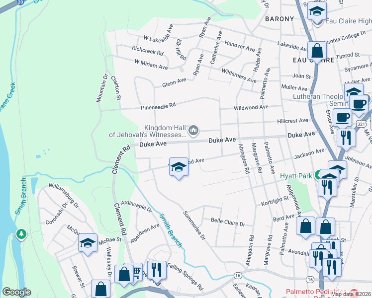 map of restaurants, bars, coffee shops, grocery stores, and more near 4025 Ronnie Street in Columbia