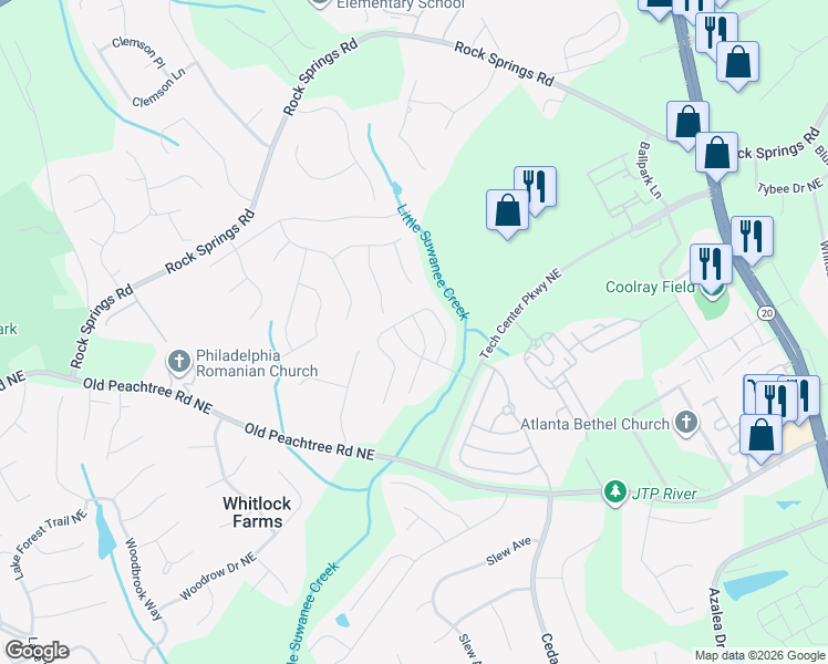 map of restaurants, bars, coffee shops, grocery stores, and more near 931 Pierce Ivy Court Northeast in Lawrenceville