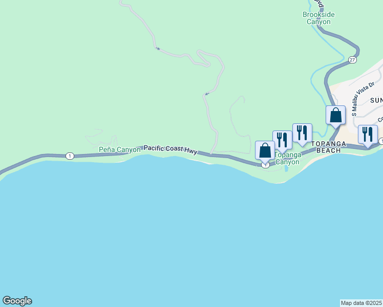 map of restaurants, bars, coffee shops, grocery stores, and more near 19046 Pacific Coast Highway in Malibu
