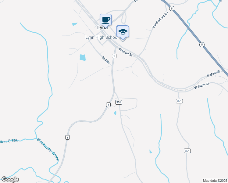 map of restaurants, bars, coffee shops, grocery stores, and more near 170 County Road 25 in Lynn