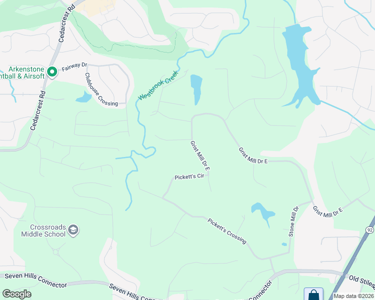 map of restaurants, bars, coffee shops, grocery stores, and more near 1252 Grist Mill Drive East in Acworth