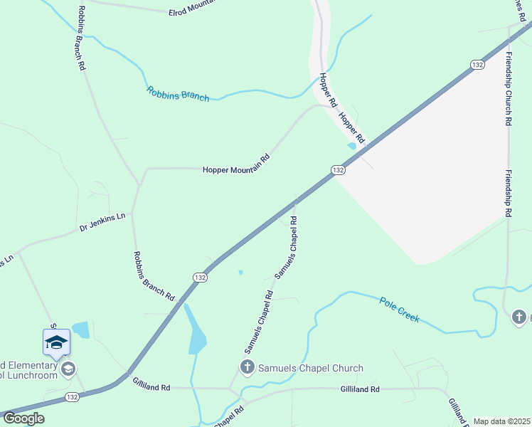 map of restaurants, bars, coffee shops, grocery stores, and more near 7770 Alabama 132 in Altoona