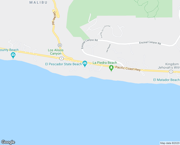 map of restaurants, bars, coffee shops, grocery stores, and more near 32852 Pacific Coast Highway in Malibu