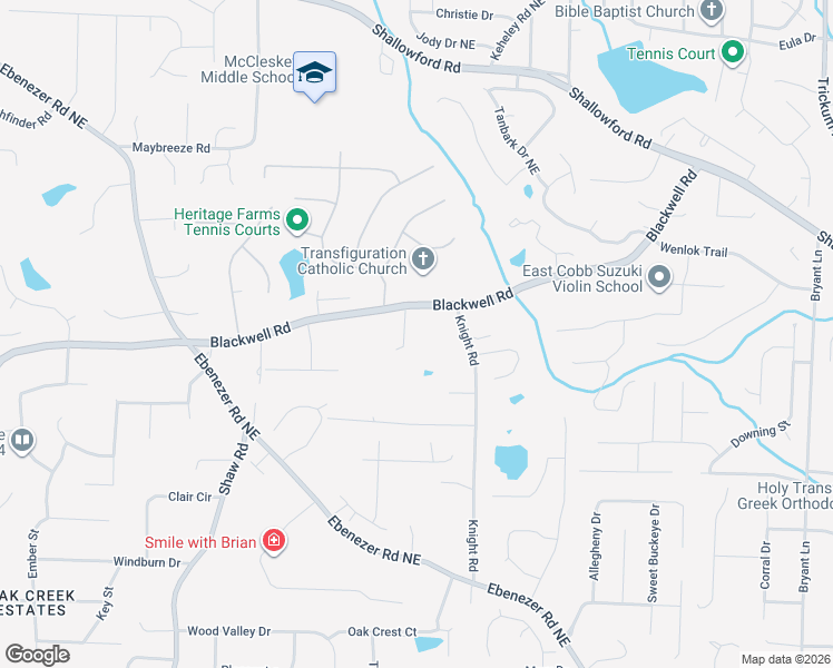 map of restaurants, bars, coffee shops, grocery stores, and more near 1771 Blackwell Road in Marietta
