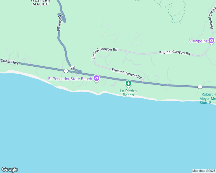 map of restaurants, bars, coffee shops, grocery stores, and more near 32804 Pacific Coast Highway in Malibu