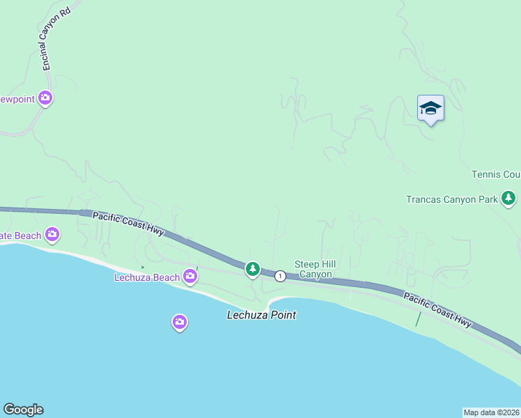 map of restaurants, bars, coffee shops, grocery stores, and more near 31555 Pacific Coast Highway in Malibu