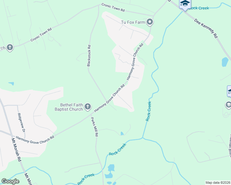 map of restaurants, bars, coffee shops, grocery stores, and more near 1329 Harmony Grove Church Road in Auburn